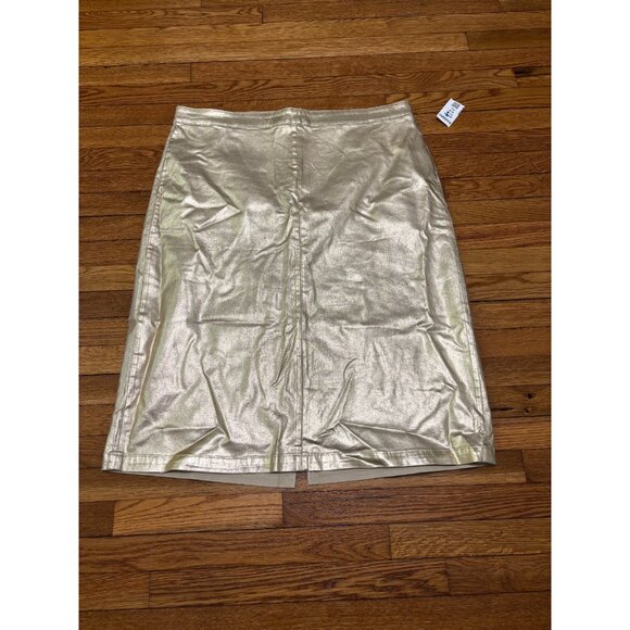 Joe's Jeans Women's Gold Metallic Foil Midi Skirt Plus Sz 42" Waist Midi NWT NEW - Picture 1 of 11